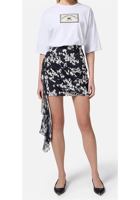T-shirt Elisabetta Franchi donna MA003551E2270 bianca patch ELISABETTA FRANCHI | T-shirt | MA003551E2270